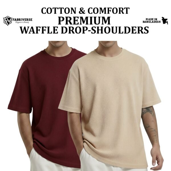 Premium Waffle Drop (Maroon-Biscuit)