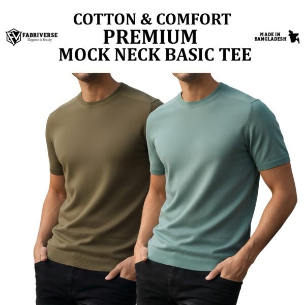 Premium Mock Neck (Boil Olive-Mint)