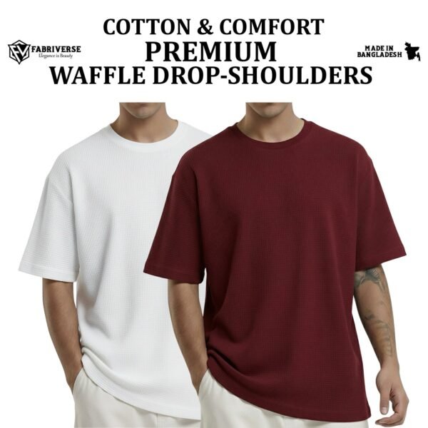 Premium Waffle Drop (White-Maroon)