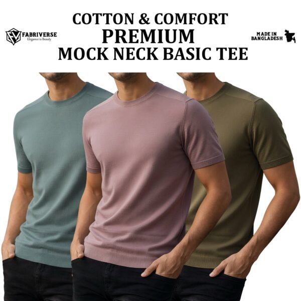 Premium Mock Neck (Pastle-Brick-Boil Olive)