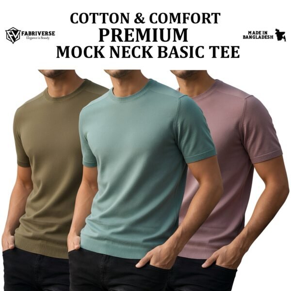 Premium Mock Neck (Boil Olive-Mint-Brick)