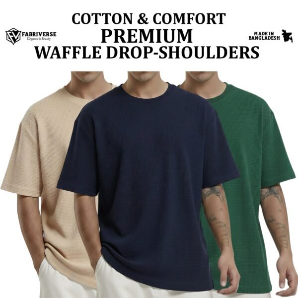 Premium Waffle Drop (Biscuit-Navy-B.Green)