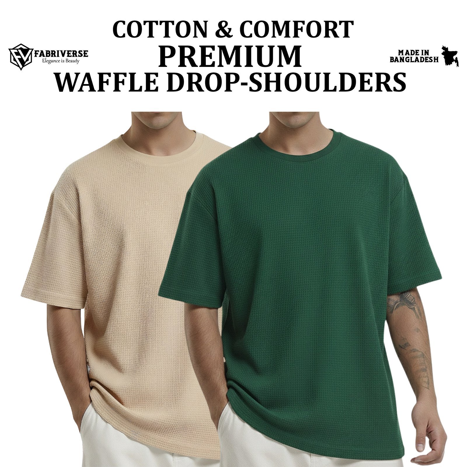 Premium Waffle Drop (Biscuit-B.Green)