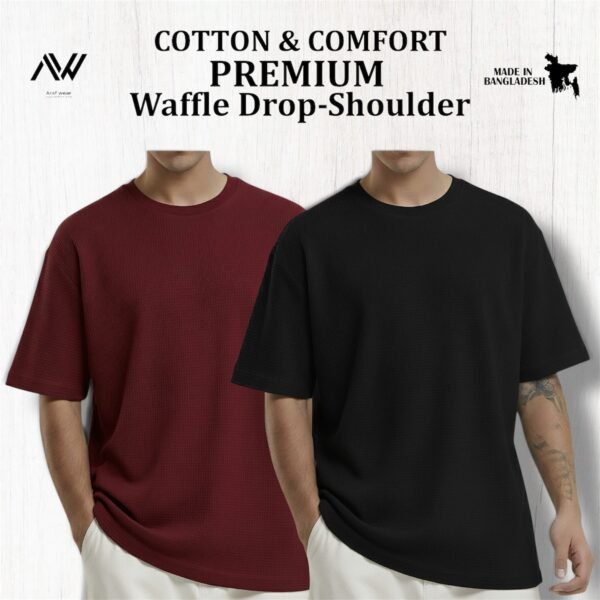 Premium Waffle Drop (Black-Maroon)