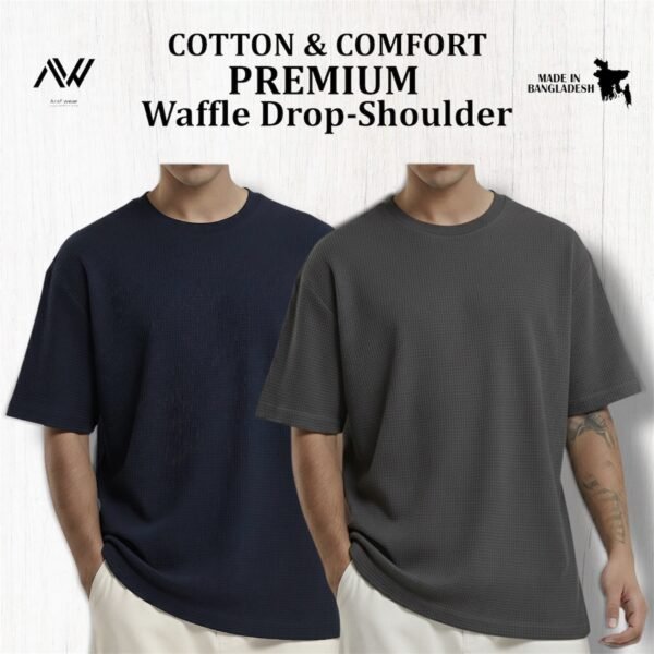 Premium Waffle Drop (Navy-Charcoal)