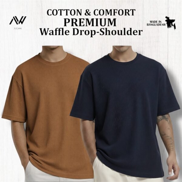 Premium Waffle Drop (Brown-Navy)