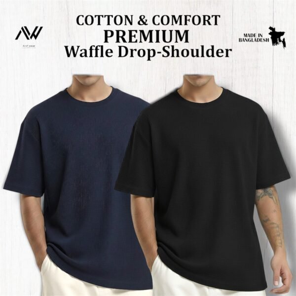 Premium Waffle Drop (Black-Navy)