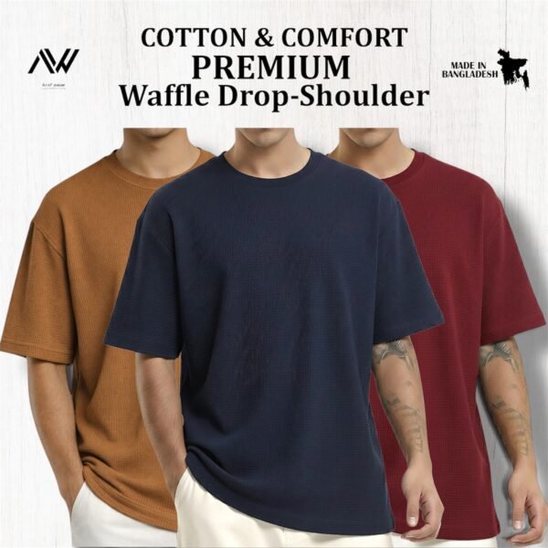 Premium Waffle Drop (Brown-Navy-Maroon)