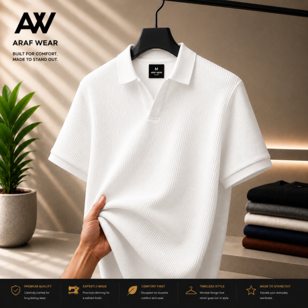 Waffle Cuban Polo {White}
