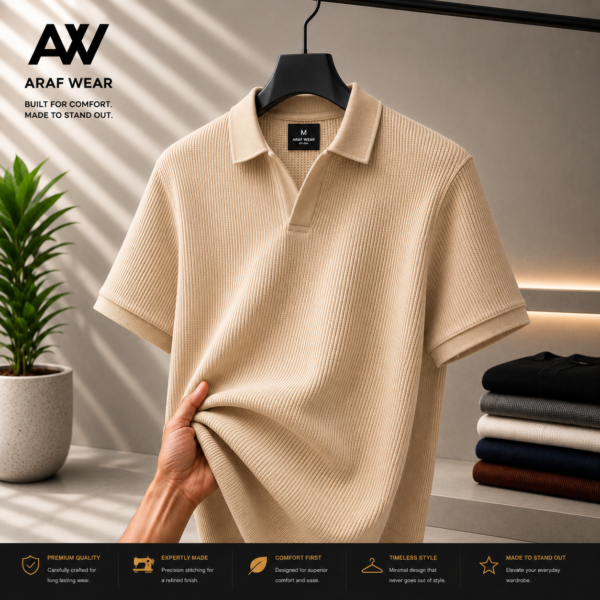 Waffle Cuban Polo {beige}